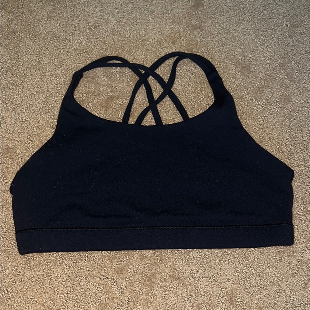 Athleta Girl Black Cross-Back Sports Bra